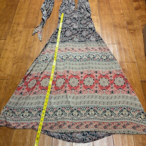 Karma Highway Womens Maxi Halter Dress Size *S Light Flowy Boho Hippie Festival - Picture 10 of 16